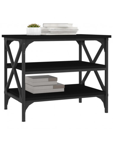 Tavolino Nero 55x38x45 cm in Legno Multistrato