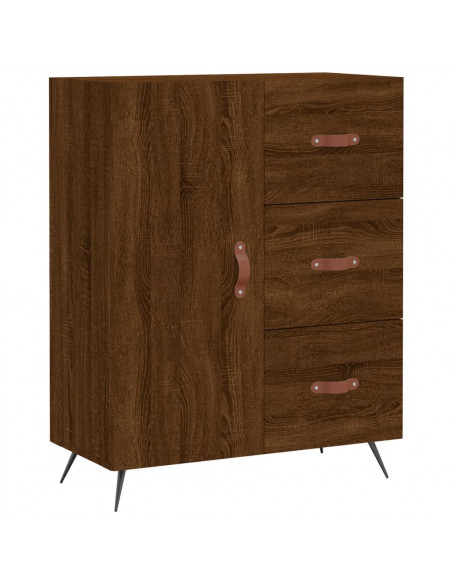 Credenza Rovere Marrone 69,5x34x180 cm in Legno Multistrato