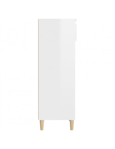 Scarpiera Bianco Lucido 40x36x105 cm in Legno Multistrato