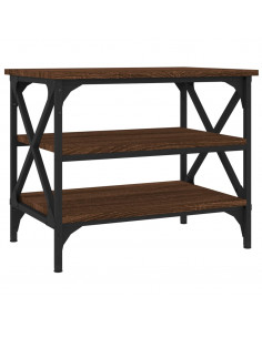 Tavolino Rovere Marrone 55x38x45 cm in Legno Multistrato 2