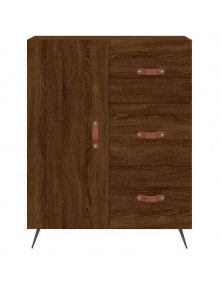 Credenza Rovere Marrone 69,5x34x180 cm in Legno Multistrato