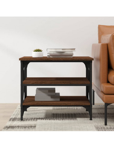 Tavolino Rovere Marrone 55x38x45 cm in Legno Multistrato