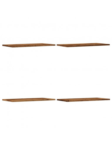 Mensole a Parete 4 pz Legno Antico 60x30x1,5 cm in Truciolato