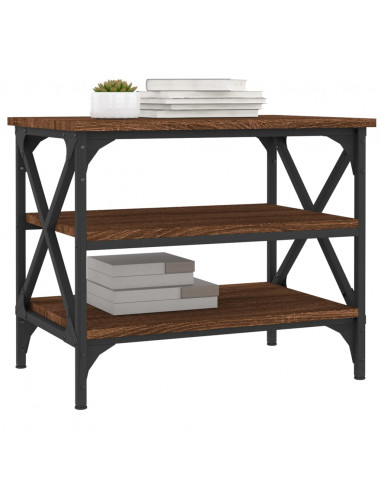 Tavolino Rovere Marrone 55x38x45 cm in Legno Multistrato