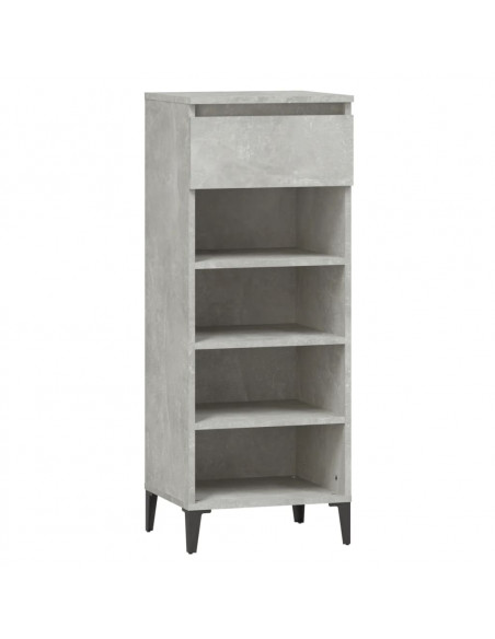 Scarpiera Grigio Cemento 40x36x105 cm in Legno Multistrato