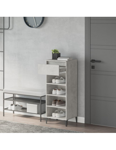Scarpiera Grigio Cemento 40x36x105 cm in Legno Multistrato