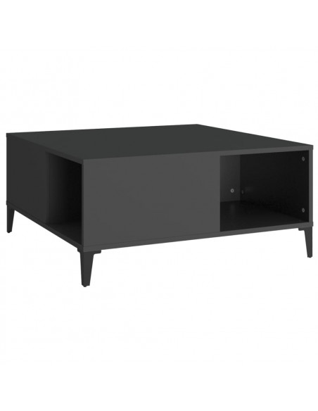 Tavolino da Salotto Nero 80x80x36,5 cm in Legno Multistrato