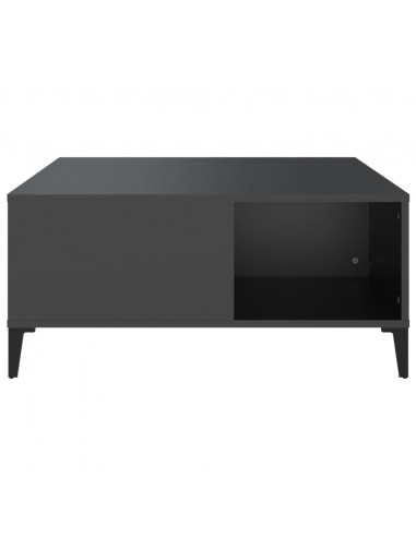 Tavolino da Salotto Nero 80x80x36,5 cm in Legno Multistrato