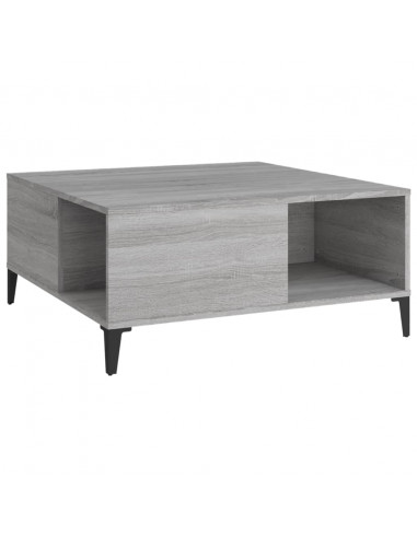 Tavolino Salotto Grigio Sonoma 80x80x36,5 cm Legno Multistrato