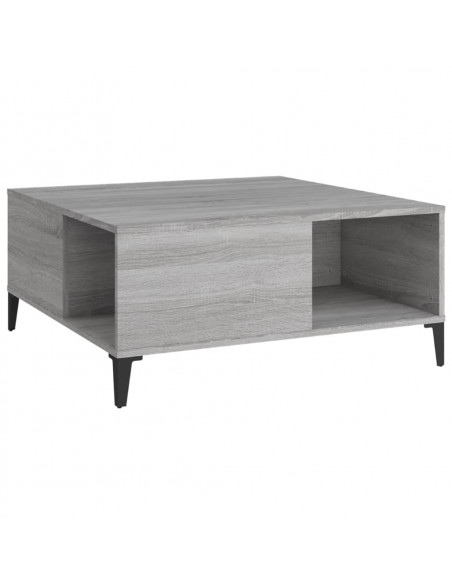 Tavolino Salotto Grigio Sonoma 80x80x36,5 cm Legno Multistrato