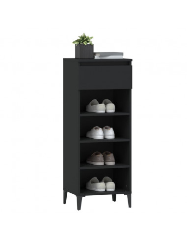 Scarpiera Nera 40x36x105 cm in Legno Multistrato