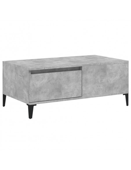 Tavolino Salotto Grigio Cemento 90x50x36,5 cm Legno Multistrato