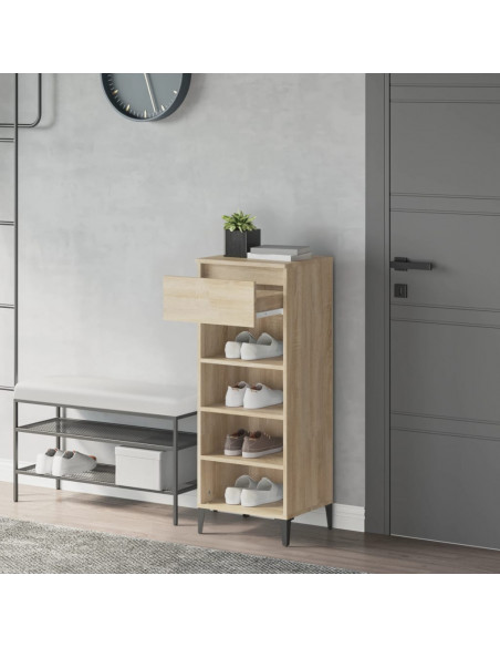 Scarpiera Rovere Sonoma 40x36x105 cm in Legno Multistrato