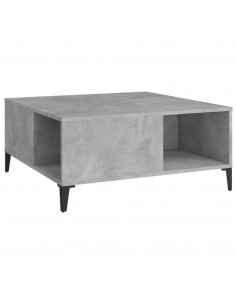 Tavolino Salotto Grigio Cemento 80x80x36,5 cm Legno Multistrato 2