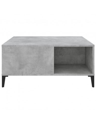 Tavolino Salotto Grigio Cemento 80x80x36,5 cm Legno Multistrato