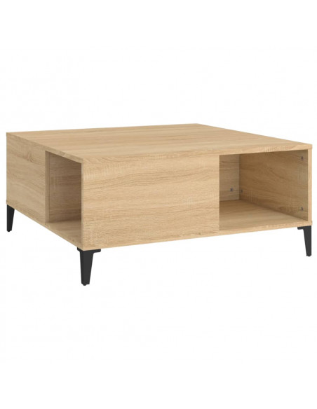 Tavolino Salotto Rovere Sonoma 80x80x36,5 cm Legno Multistrato