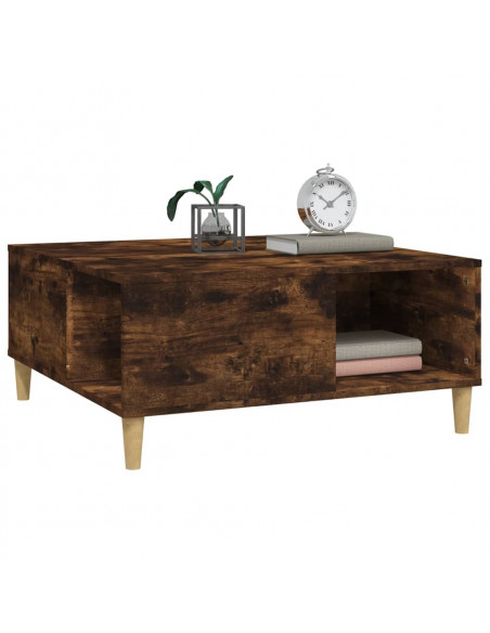 Tavolino da Salotto Rovere Fumo 80x80x36,5 cm Legno Multistrato