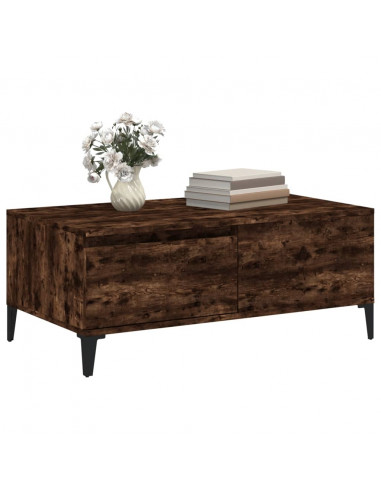 Tavolino da Salotto Rovere Fumo 90x50x36,5 cm Legno Multistrato
