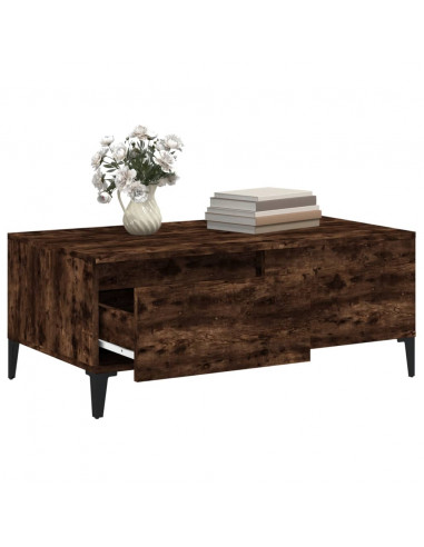 Tavolino da Salotto Rovere Fumo 90x50x36,5 cm Legno Multistrato