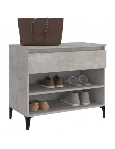 Scarpiera Grigio Cemento 70x36x60 cm in Legno Multistrato