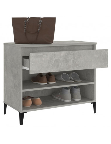 Scarpiera Grigio Cemento 70x36x60 cm in Legno Multistrato