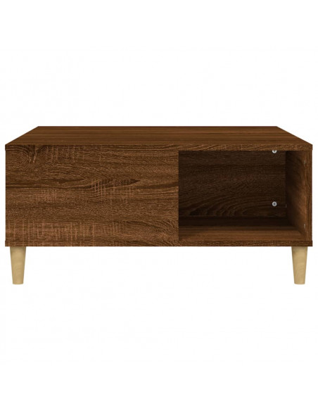 Tavolino Salotto Rovere Marrone 80x80x36,5 cm Legno Multistrato