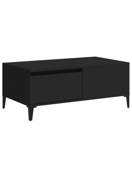Tavolino da Salotto Nero 90x50x36,5 cm in Legno Multistrato