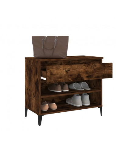 Scarpiera Rovere Fumo 70x36x60 cm in Legno Multistrato
