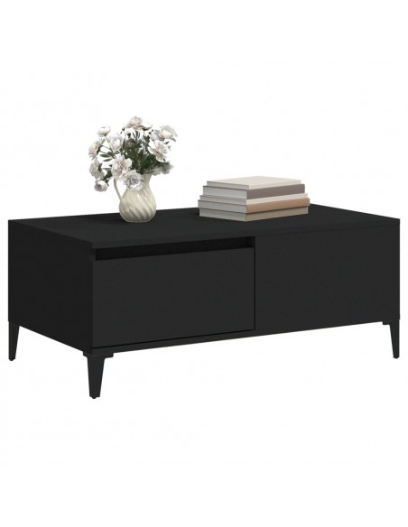 Tavolino da Salotto Nero 90x50x36,5 cm in Legno Multistrato