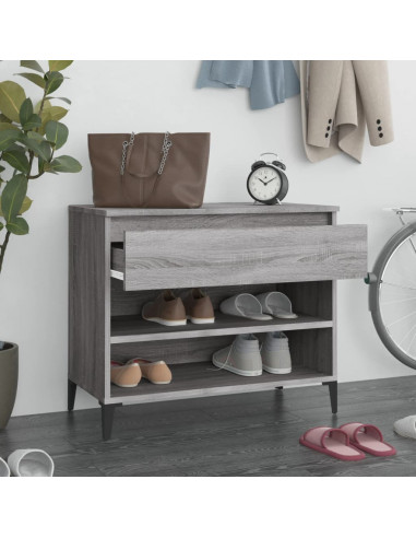 Scarpiera Grigio Sonoma 70x36x60 cm in Legno Multistrato