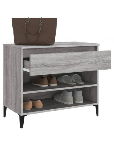 Scarpiera Grigio Sonoma 70x36x60 cm in Legno Multistrato