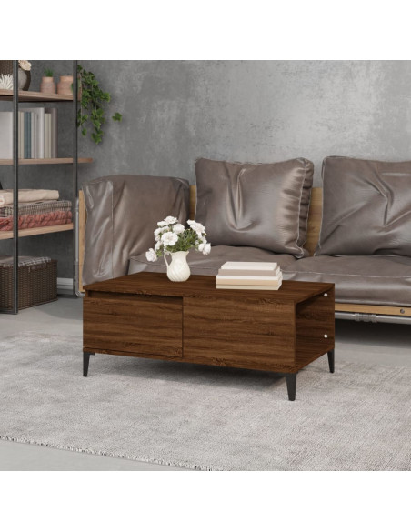 Tavolino da Salotto Rovere Marrone 90x50x36,5 cm in Multistrato