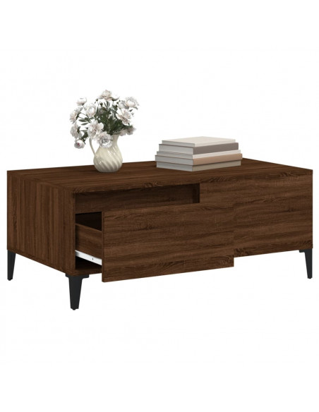 Tavolino da Salotto Rovere Marrone 90x50x36,5 cm in Multistrato
