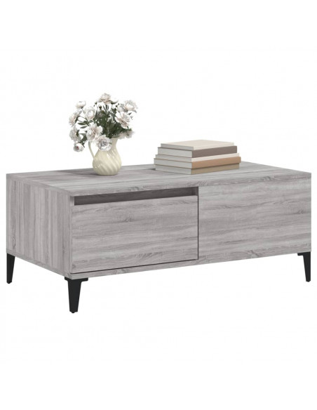 Tavolino Salotto Grigio Sonoma 90x50x36,5 cm Legno Multistrato