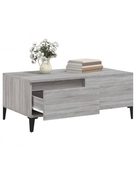 Tavolino Salotto Grigio Sonoma 90x50x36,5 cm Legno Multistrato