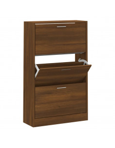 Scarpiera Rovere Marrone 63x24x103 cm in Legno Multistrato 2