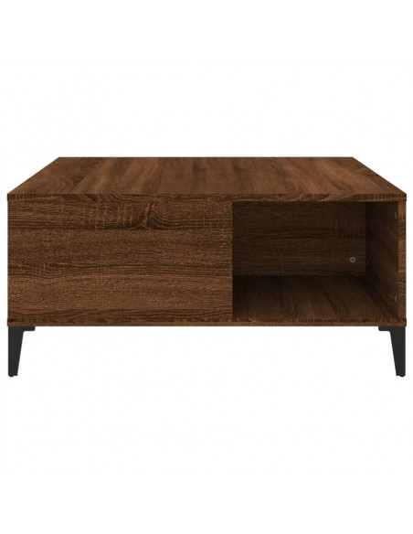 Tavolino Salotto Rovere Marrone 80x80x36,5 cm Legno Multistrato