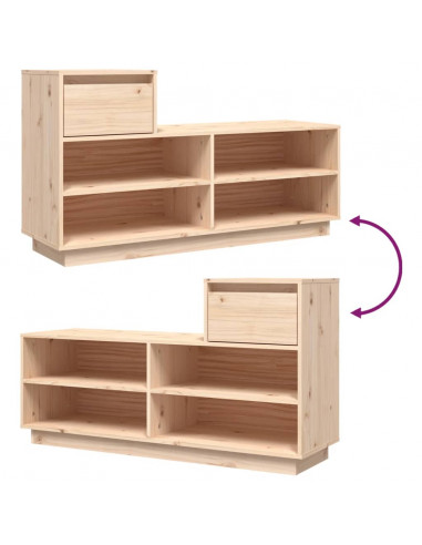 Scarpiera 110x34x61 cm in Legno Massello di Pino