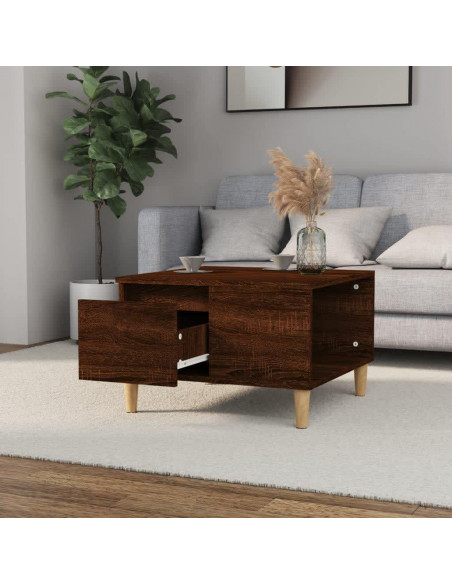 Tavolino da Salotto Rovere Marrone 55x55x36,5 cm in Multistrato