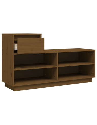 Scarpiera Miele 110x34x61 cm in Legno Massello di Pino