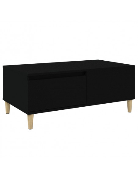 Tavolino da Salotto Nero 90x50x36,5 cm in Legno Multistrato