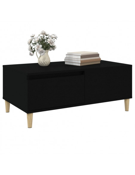 Tavolino da Salotto Nero 90x50x36,5 cm in Legno Multistrato
