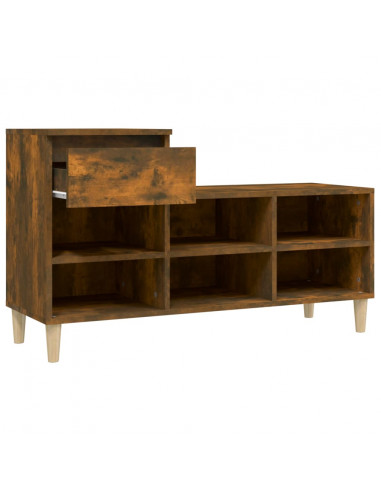 Scarpiera Rovere Fumo 102x36x60 cm in Legno Multistrato