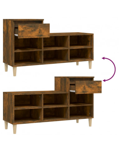 Scarpiera Rovere Fumo 102x36x60 cm in Legno Multistrato