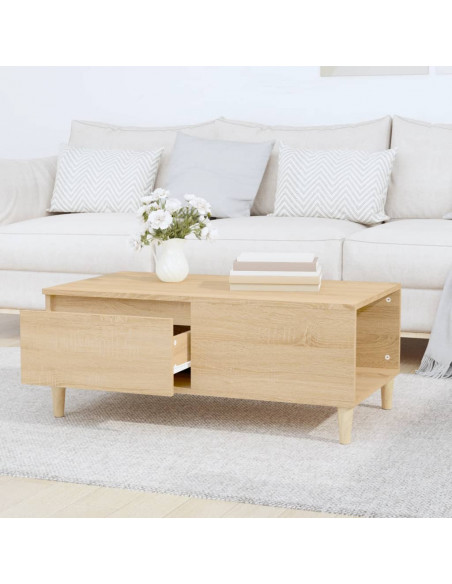 Tavolino Salotto Rovere Sonoma 90x50x36,5 cm Legno Multistrato