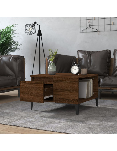 Tavolino da Salotto Rovere Marrone 55x55x36,5 cm in Multistrato