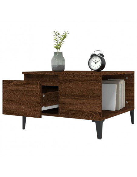 Tavolino da Salotto Rovere Marrone 55x55x36,5 cm in Multistrato