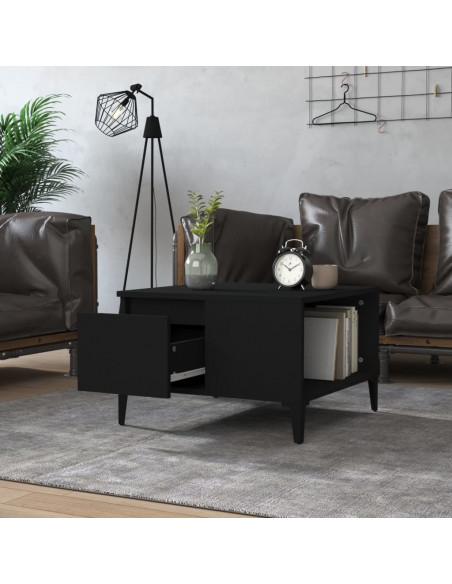 Tavolino da Salotto Nero 55x55x36,5 cm in Legno Multistrato