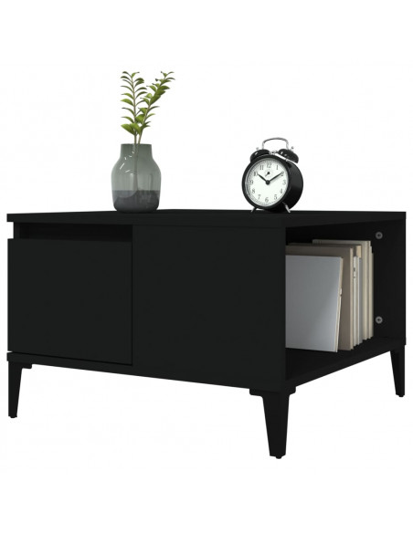 Tavolino da Salotto Nero 55x55x36,5 cm in Legno Multistrato