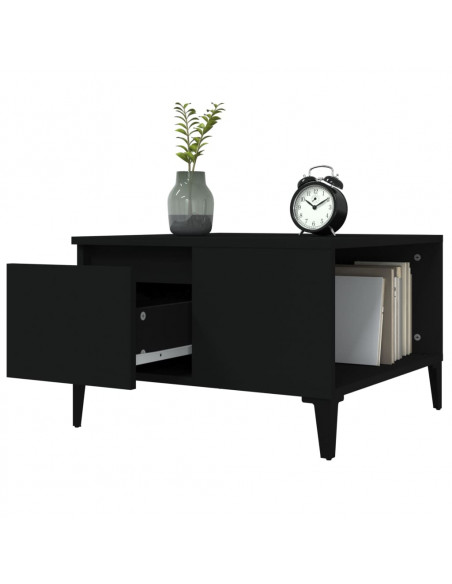 Tavolino da Salotto Nero 55x55x36,5 cm in Legno Multistrato